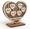 Urhome Holz Herz mit Gravur 6 Namen personalisiert Holzdeko Herzform Schild Geschenk für Großeltern Mama Oma Opa Eltern Mutter Hochzeit Muttertag Wunschtext Individuell mit Ständer