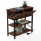 Rcynview d'appoint et Table de Nuit avec Prises et Ports USB, Cadre en Acier Robuste, Bois, Salon, Chambre à Coucher, Assemblage Facile, 1 Tiroirs 2 Compartiment Ouvert, 55 x 26 x 63 cm, Marron