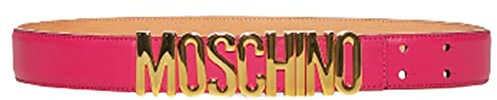 Moschino Gürtel Couture matt Fuchsia Logo Gold groß tg 44, fuchsia, 38