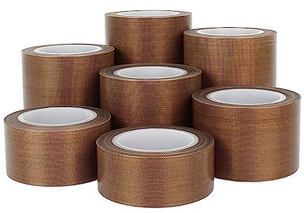 KAVJU 0,13 mm, 0,18 mm, 300 Grad, Hochtemperaturbeständigkeit, Klebeband, Wärmedämmung, Dichtmaschine, PTFE-Band (Farbe: 10 m, Größe: 50 mm)