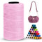 LEREATI Cordino per Borse Uncinetto Piatto Filo Macrame 1mm x 230m Macrame Corda Colorata Cordoncino per Borse a Uncinetto, Arazzo da Parete, Acchiappasogni, Fai da Te (Rosa Chiaro)