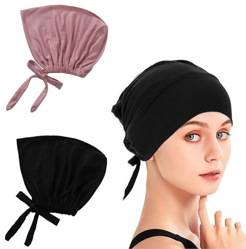 CHUANGOU 2 Stück Kappen Verstellbares Hijab，Hijab Untertuch，Unterschal Hijab Elastische Atmungsaktive Hijab Unterkappen.