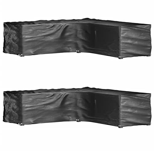 BaraSh Gartenmöbel-Abdeckungen in L-Form 2 STK. 16 Ösen 250x250x70 cm Hussen Bierzeltgarnitur