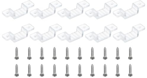 PATIKIL Clip per Strisce Luminose a Led per Strisce Led Impermeabili Ip67 Ip68 Larghe 12 Mm, Staffe Montaggio Cavi da 100Pz Supporto per Cavi Gestione Del Cavo con Morsetto di Fissaggio