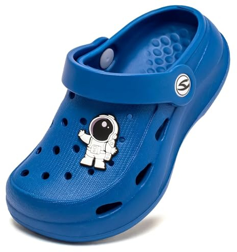 HOBIBEAR Kid's Unsiex Garden Shoes Cute Cartoon Slides Sandals Clogs(Sapphire, 6 UK Child)