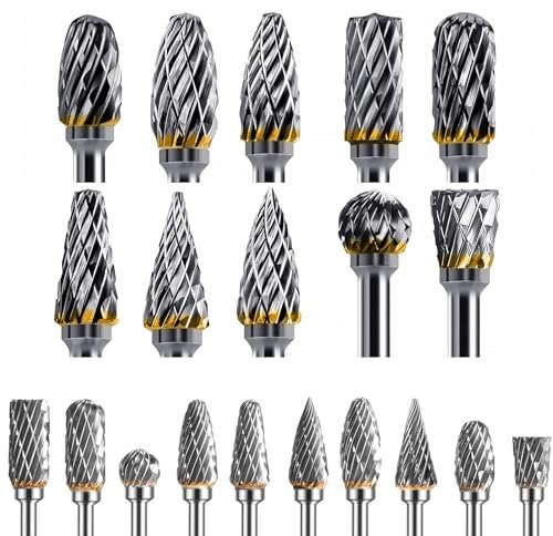 Juego de brocas de metal duro, corte doble para accesorios Dremel, fresa de metal para taladro, 3 mm de vástago de doble corte rotativo para lijadora, tallado, pulido de metal, grabado, taladrado