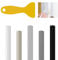 5Pcs Wax Filler Sticks with Scraper Wood Furniture Repair Kit Laminate Floor Repair Kit Grey Series Furniture Wax Crayons for Scratch Holes Cracks Dents Worktop Table Door, 11cmx1.3cm
