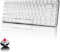 AJAZZ Tastiera Meccanica da Computer Gaming, USB Cablata 82 Tasti Anti-Ghosting Tastiera Gioco Bianco Illuminata Backlit, Mechanical Keyboard Compatta Ergonomica, Interruttore Rosso, Bianco