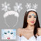 Serre-tête Flocon de Neige Bandeau de Cheveux en Peluche Noël d'hiver + Autocollant Visage Paillette Flocon de Neige pour Femme Fille Carnaval Halloween Fête à Thème Cosplay Noël