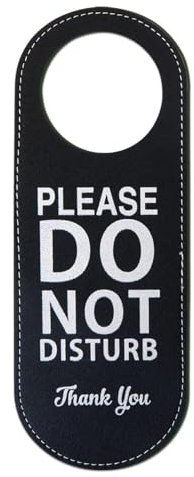Do Not Disturb Door Sign, Do Not Disturb Sign, PU Leather Double Sided Door Knob Privacy Sign, Do Not Disturb Door Hanger Sign, Door Knob Hanging Hanger for Using in Office Home Hotel