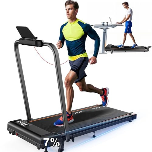 Laufband Für Zuhause Klappbar Walking Pad mit Steigung 7% : 2.5HP Motor 12km/h Klappbar Laufband mit Neigung,125KG Belastbarkeit,2 Steuerungsmodi