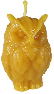 Bienenwachskerze - Eulen Kerze 8 cm aus 100% reinem Bienenwachs - Handgemacht - Honigkerze - kerze in Tier form - Bienenwachs Eule