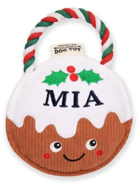 History & Heraldry Personalised Christmas Pudding Dog Toy (Mia)