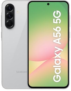 Samsung Galaxy A56 5G AI Smartphone ohne Vertrag, Simlockfreies AI Handy mit Android, 8 GB RAM, 256 GB Speicher, 50-MP-Kamera, Awesome Lightgray, 2,5 Jahre Herstellergarantie [Exklusiv auf Amazon]