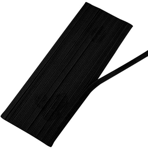 Gummiband Schwarz 8mm Breit, 5m Gummibänder zum Nähen, Starke Flaches Gummilitze, Elastisches Band für Haushalt DIY Handwerk Stoffe zum Nahen