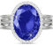 Linawe Saphir Stein Ring Verstellbar, Ring Damen Silber Fingerring mit Blauer Stein, Moissanite Diamant Edelstein Schmuck Silber Damenring Modeschmuck, Statement Silberring Vintage Ringe Weißgold