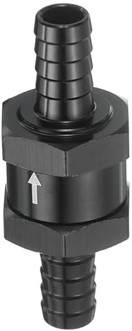 sourcing map 10 mm Kraftstoff-Rückschlagventil, Rückschlagventil, Rückschlagventil, Aluminiumlegierung, Steuerzubehör für Benzin, Diesel, Gas, Öl, Luft, Wasser, Schwarz
