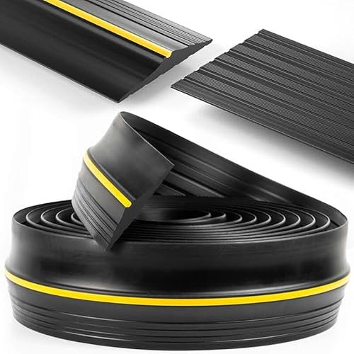 Universal Garage Door Rubber Threshold Strip, Weatherproof Seal Strip DIY Weather Stripping Replacement - Weatherproof Garage Door Bottom Threshold Seal Strip (8FT)