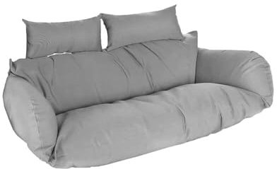 Home Deluxe Polyrattan Hängesessel Kissen Twin Grau - 105 x 41 x 45 cm | Outdoorkissen, Auflagen