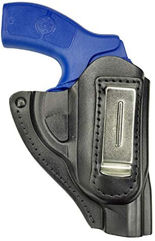 VlaMiTex IWB 11 Leder Holster für Revolver Charter Arms Off Duty – Innenbundholster aus Rindsleder – Offene Mündung – Schwarz – Rechtshänder
