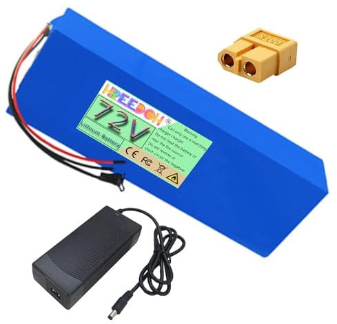 FREEDOH 72V Lithium Ion Battery 20Ah 25Ah 30Ah 35Ah 40Ah 45Ah 50Ah Removable Lithium Battery with Charger for 50-3600W Motor Kit,72V20Ah