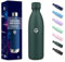 Gourde, 1000 ml Sans BPA, Gourde Isotherme, Isolation Sous Vide à Double Paroi, Bouteille Isotherme, 304 Acier Inoxydable, Gourde Acier Inoxydable pour Cuisine, Salle de Sport, Randonnée - Vert kaki