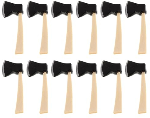 Supvox 12 Stück Puppenhaus Miniatur Axt - Mini Bauernhof Garten Werkzeug Zubehör für DIY Puppenhaus Dekor Garten Spiel Spielzeug Werkzeuge Party Requisiten