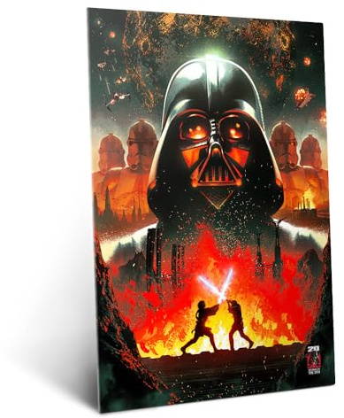 Displate Metallposter Star Wars - Revenge of the Sith 20th Anniversary Plakat - Darth Vader Helm - Wandbilder Schlafzimmer Bilder Deko - Geschenk - Wanddeko Metall Poster 32 cm x 45 cm