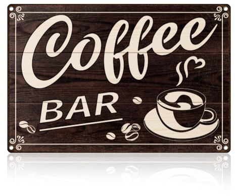 DOODLREAM Coffee Bar Blechschild Wanddeko Schild 20 x 30cm Vintage Metallschilder für Home Cafe Room Kitchen Bar Lounge Deko Geschenk