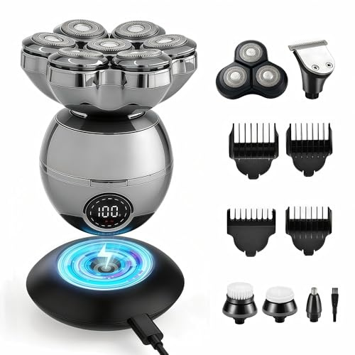 Trimpod 3.0 the Ultimate Shaver for Men and Women, Wet Dry Electric Razor | 6 in 1 Grooming Kit with 7D & 3D Floating Head Nose Trimmer Face Clean Brush, Rechargeable, for Blad Head, Face, Leg, Body