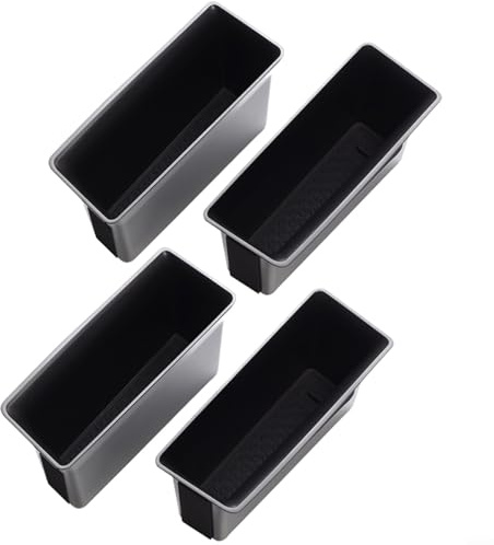 SMZhomeone Confezione da 4 scatole portaoggetti per maniglia della portiera per Golf 8 2020-2025 anteriore e posteriore in ABS nero, accessori interni auto