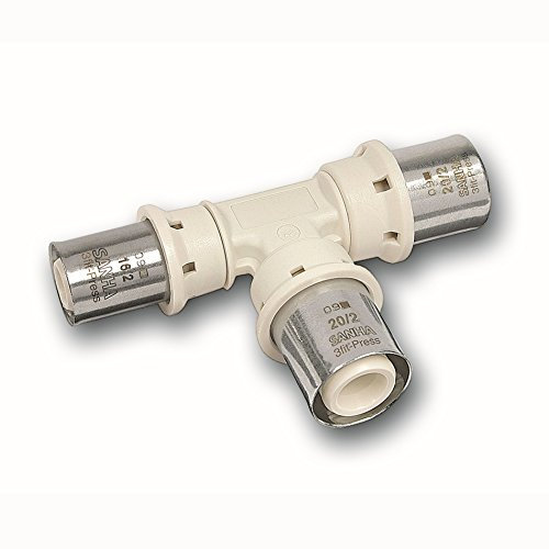 Alu-Verbundrohr Pressfitting SANHA PPSU T-Stück Mittelgang erweitert 16 x 20 x 16 mm
