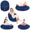 PATCH HOME 2 in 1 Funktion Sitzsack Sessel Bean Bag Sitzsäcke Gaming mit Reißverschluss bereits befüllt - Ø 145cm - Marine