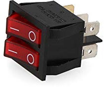 eDM R45037 Interruptor Doble Luminoso Empotrado 16 A Retractilado, Multicolor, 30x22 cm