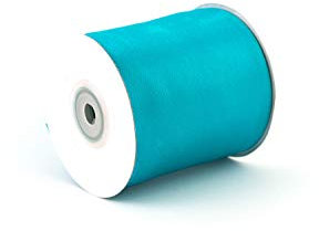 Satinband 75mm x 20m Rolle - FARBAUSWAHL in 3/6/12/25/38/50/75/100mm - farbecht & waschbar - Schleifenband für Hochzeit - Geschenkband zum Verpacken Dekorieren Basteln - Türkis 340D