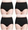 wirarpa Damen Unterhosen Baumwolle Slips Damen Hoher Taille Atmungsaktive Taillenslip Wochenbett Unterwäsche Mehrpack Größen 32-58, Schwarz, Small (36)