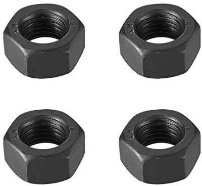 sourcing map 4Stk.Sechskantmuttern M22x2,5 mm Sechskantmutter mit metrischem Grobgewinde Kohlenstoffstahl Schwarz