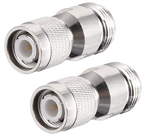 sourcing map 2 Stücke TNC Männlich mit N Weiblich Messing Koaxialkabel RF Stecker Adapter de