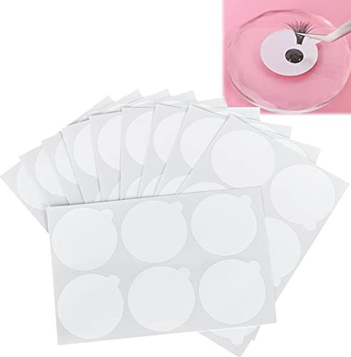 Jade Stone Stickers, 180pcs Disposable Eyelash Glue Holder, Waterproof Sticker Pallet Paper Pads Stand on Jade Stone, Eyelash Glue Stone Stickers That Slow Down the Hardening and Drying Speed of Glue