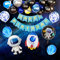 Partydekoration zum 1. Geburtstag für Jungen, Geburtstagsballons, Partyzubehör mit Happy Birthday Banner Rakete Astronaut Mond Folienballon