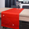 DECOOR - schmutzabweisendes Tischläufern, 40 x 180 cm, Rot, veredelt mit einem ästhetischen Rückseite auf 1 cm, verziert mit Kristallen, Gewebe 200 g/m², 100% Polyester, hergestellt in der EU
