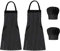 Morwealth 4PCS Delantales de Cocina, Chef Delantal Cocina Mujer Hombre de y Gorro de Cocinero Ajustable de Lino de Algodón con Bolsillos Delantal de Barbacoa para Cocinar,Hornear