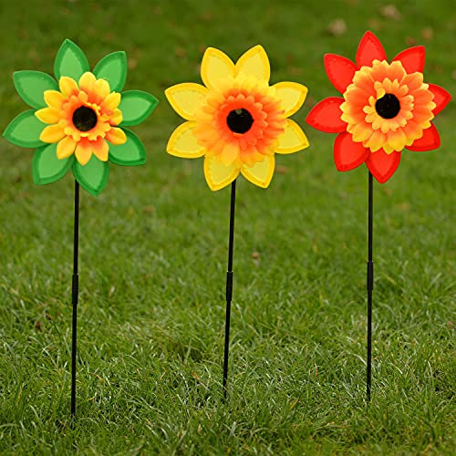 Garden Windmill Flowers Multi Colour For Garden Decoration (Pack of 3)