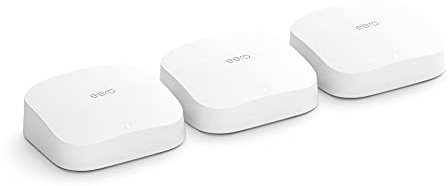 Amazon eero Pro 6 mesh Wi-Fi 6 router system | built-in Zigbee smart home hub | 3-pack | coverage up to 560 sq.m