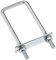 sourcing map Square U-Bolts 2(50mm) Inner Width 130mm Length Carbon Steel M8 with Nuts, Frame Plate, Round Washers 4 Set