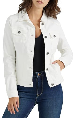 Wrangler Authentics Women's Stretch Denim Jacket, White, L