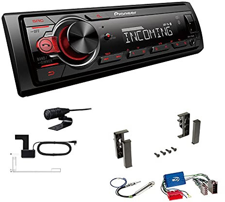 Pioneer MVH-330DAB 1 DIN Autoradio DAB+ Bluetooth USB AUX kompatibel mit Audi A2 ab 1999 schwarz