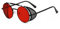 besbomig Retro Rund Steampunk Sonnenbrille für Damen Herren Polarisiert UV Schutz - Hippie Metallrahmen Festliche Partybrille Fasching Brillen Modeaccessoire