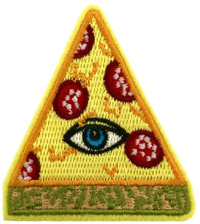Urbanski Patch Pizza Stück mit Auge zum Aufbügeln 6,8 x 6 cm | Aufnäher Applikation Bügelbild