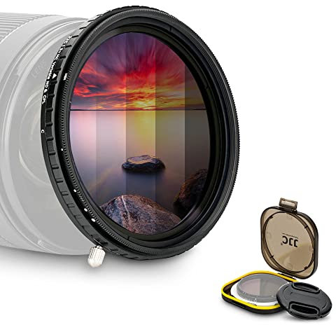 JJC Filtre ND2-ND32 variable 62 mm + filtre polarisant circulaire CPL, 5 arrêts de densité neutre pour Fujifilm XF 23 mm f/1.4 R, XF 56 mm F1.2 R, pour objectif Nikon Z 50 mm F1.8 S et autres